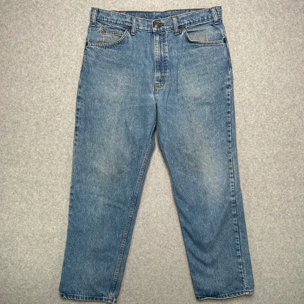Levis 540 Mens Jeans 36x30 Vintage Made USA Relaxed Fit Leather Tab 40540-0214